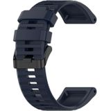 Voor Garmin Fenix 6 Sapphire GPS 22mm Horizontale Textuur Siliconen Horlogeband met Removal Tool (Marineblauw)