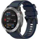 Voor Garmin Fenix 6 Sapphire GPS 22mm Horizontale Textuur Siliconen Horlogeband met Removal Tool (Marineblauw)