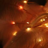 Struisvogel veer tafellamp smeedde Iron Night Light LED koperdraadlamp (Oranje)