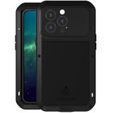 Love Mei Metal Shockproof Waterdicht Dustichte Beschermende telefoon Case voor iPhone 13 Pro (Black)