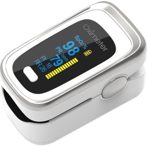 Finger Puls Oximeter Finger Puls Bloed Oxygen Saturation Monitor  Kleur: 130R Silver White (Engelse handleiding)