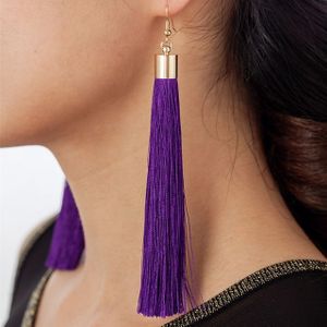 3 delige vrouwen Boho Fashion lange kwast Earrings(Purple)