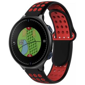 Voor Garmin Approach S5 tweekleurige geperforeerde ademende siliconen horlogeband (zwart + rood)