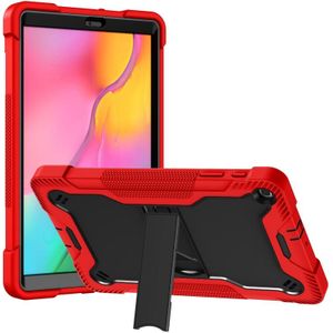 For Samsung Galaxy Tab A 10.1  Silicone + PC Shockproof Protective Case with Holder(Red + Black)