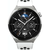 Voor Huawei Watch GT3 Pro 46 mm tweekleurige siliconen horlogeband met rond gat (wit zwart)