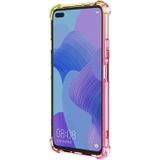 Voor Huawei nova 6 Vierhoekairbag Schokbestendige Gradint Kleur TPU beschermhoes (Roze Goud)