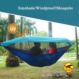 Parachute doek anti-mosquito parasol met mosquito net hangmat buiten enkele dubbele swing van de grond luchttent 290x140cm inkt groen / gras groen)
