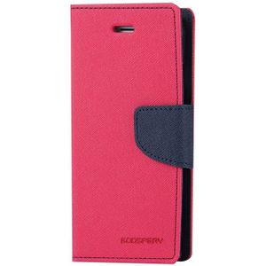 MERCURY GOOSPERY FANCY DIARY for iPhone 8 Plus & 7 Plus Cross textuur horizontale Flip lederen draagtas met Card Slots & portemonnee & Holder(Magenta)