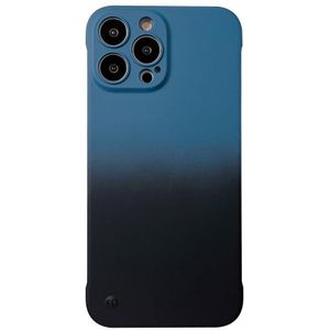 Voor iPhone 13 Pro Max Frameless Skin Feel Gradient Phone Case (Blauw + Zwart)