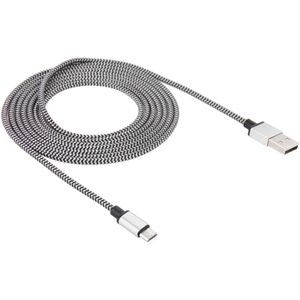 2m Geweven stijl Micro USB to USB 2.0 Data / Lader Kabel  Voor Samsung Galaxy S6 / S5 / S IV / Note 5 / Note 5 Edge  HTC  Sony(zilver)