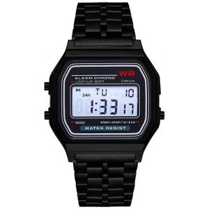 Mannen sport horloges militaire Quartz LED digitale waterdichte Quartz gouden vrouwen mannen horloge (zwart)