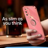 For Honor X10 5G XINLI Straight 6D Plating Gold Edge TPU Shockproof Case with Ring Holder(Hawthorn Red)