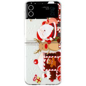 Voor Samsung Galaxy Z Flip 4 5G Opvouwbare Kerst Gekleurde Schilderen PC Telefoon Case (Kerst Huis)