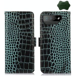 Voor Asus ROG Phone 7 krokodil toplaag rundleer telefoonhoes