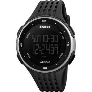 SKMEI 1219 Mannen Multi-Functie Elektronisch Horloge Outdoor Sports Watch (Zilver)