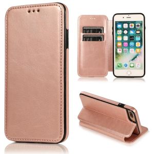 Knight Magnetic Suction Leather Phone Case For iPhone 7 Plus / 8 Plus(Rose Gold)