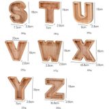 Houten Engelse alfabet spaarvarken Transparante acryl spaarvarken (V)