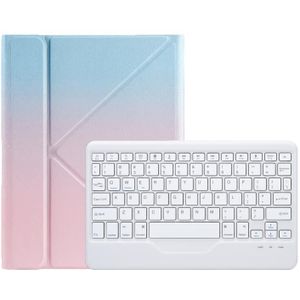 Voor iPad 10e Gen 10.9 2022 B10 Triangle Holder Tablet Bluetooth Keyboard Leather Case (Blauw Roze)