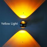 LED-up en down licht wandlamp dubbelzijdig kristal aluminium lichten bovenste outlet  vermogen: 2W (geel licht)