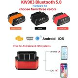 KONNWEI KW903 Bluetooth 5.0 OBD2 Auto Fault Diagnostic Scan Tools Ondersteuning IOS / Android (zwart rood)