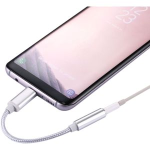 USB-C / Type-C Male naar 3.5mm Female golf structuur Audio Adapter voor Samsung Galaxy S8 & S8 PLUS / LG G6 / Huawei P10 & P10 Plus / Oneplus 5 / Xiaomi Mi6 & Max 2 / en andere Smartphones  Lengte: over 10cm(zilver)