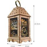 Houten kerstdecoratie Wind Lantern LED Lichtgevende ornamenten Draagbare Lantaarn Vakantie Lichten  Grootte: L (B Elk)