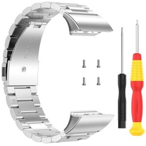 Voor Garmin Forerunner 35 / 30 Universal Three Beads Stainless Steel Replacement Wrist Strap Watchband (Zilver)