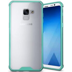 Voor Galaxy A8 PLUS (2018) Cover acryl + TPU schokbestendige transparant Armor beschermende Back Case(Green)