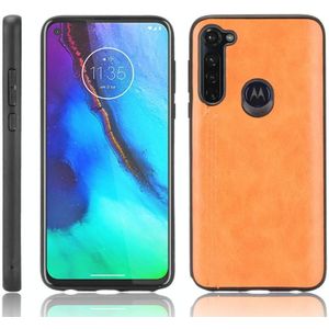 Voor Motorola Moto G Stylus Schokbestendig Naaien Koe Patroon Huid PC + PU + TPU Case (Oranje)