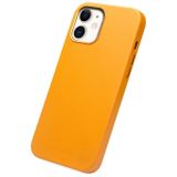 QIALINO Nappa Leder Schokbestendige Magsafe Case voor iPhone 12 mini(Geel)