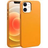 QIALINO Nappa Leder Schokbestendige Magsafe Case voor iPhone 12 mini(Geel)