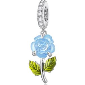 BSC824 Sterling Zilver Zircon Rose UV Kleur Veranderende Kraal Accessoire (Variabel Blauw)