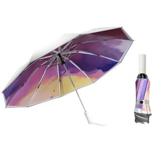 3021 Automatische regen en zon Dual-Purpose Paraplu Sun-proof en Anti-Rebound Folding Umbrella (Illusion Purple)