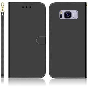Voor Galaxy S8 Imitated Mirror Surface Horizontal Flip Leather Case met Holder & Card Slots & Wallet & Lanyard(Black)