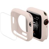 Enkay Hat-Prins Beschermende TPU Horloge Case + Full Coverage Pet Screen Protector Film voor Apple Watch Series 7 45mm (Pink)