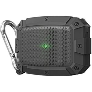 Voor AirPods Pro Shield Armor Waterproof Wireless Earphone Protective Case met Karabijn (Donkergroen)