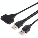 USB 2.0 naar 7 + 15 Pin 22Pin SATA Data Kabel Converter Adapter voor 2 5 Inch harde schijf HDD met USB Power Kabelwit