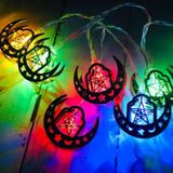 1.65m 10 LED's Eid Al-Fitr LED Star en Moon String Lights Ramadan Festival Decoration Lamp (Kleurrijk Licht)