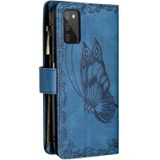 Voor Samsung Galaxy A03S Flying Butterfly Embossing Pattern Rits Horizontale Flip Lederen Case met Houder & Card Slots & Portemonnee