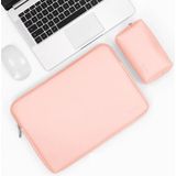 BAONA BN-Q001 PU lederen laptoptas  kleur: roze + power tas  maat: 16/17 inch