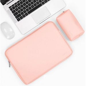 BAONA BN-Q001 PU lederen laptoptas  kleur: roze + power tas  maat: 16/17 inch
