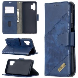Voor Samsung Galaxy A32 5G bijpassende kleur krokodil textuur horizontale flip pu lederen geval met portemonnee & houder & kaart slots (blauw)