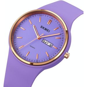 SKMEI 1747 Simple Bar Scale Dial Silicone Strap Quartz horloge voor dames