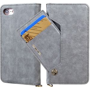 Voor iPhone 8 / 7 CMai2 Kaka-serie Litchi Texture Horizontal Flip Leather Case met Houder & Card Slots(Grijs)