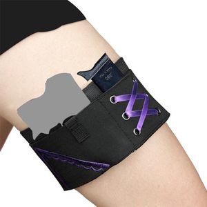 Dames borduurwerk Sexy draagbare onzichtbare defensie Legging Cover  Spec: L-Purple