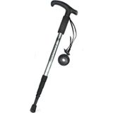 JUNGLELEOPARD vierdelige gebogen handvat aluminiumlegering trekking paal  lengte: 52-110cm (zilver wit)