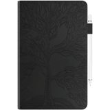 Voor Samsung Galaxy Tab A 10.1 (2016) T580/T585 Life Tree Series Horizontale Flip Lederen case met Holder & Card Slots & Pen Slot(Zwart)