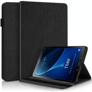 Voor Samsung Galaxy Tab A 10.1 (2016) T580/T585 Life Tree Series Horizontale Flip Lederen case met Holder & Card Slots & Pen Slot(Zwart)