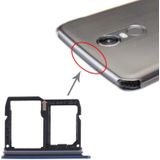 Nano SIM Card Tray + Micro SD Card Tray voor LG Stylo 4 / Q Stylus Q710 / LM-Q710CS / LM-Q710MS / LM-Q710ULS / LM-Q710ULM / LM-Q710TS / LM-Q710WA (Blauw)