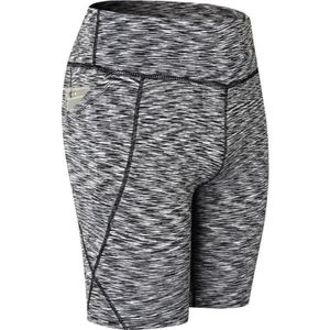 High Elastic Medium High Waist Fitness Oefening Snel drogend zweet Wicking strakke shorts met pocket (kleur: kleurrijke zwarte maat: XXL)